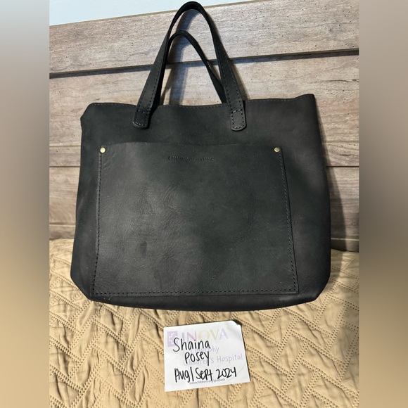 Portland Leather Handbags - 🦄Portland Leather Goods Shadow Black Medium Zip Crossbody🦄